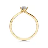 Pierścionek zaręczynowy złoty z diamentem